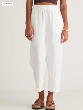 BNWT Quince 100% European Linen Pants, White, M